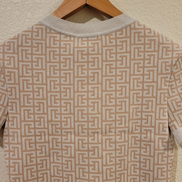 Balmain Crop Short Sleeve Cardigan Sweater NWT - Picture 13 of 13